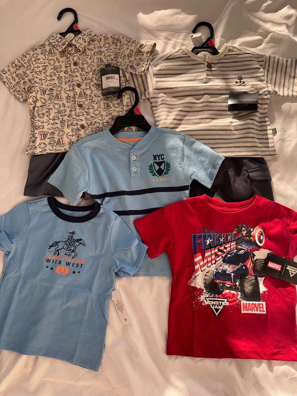 NWT Boys’ 7-Piece Clothing Bundle – Shirts & Matching Short Sets Size 2T #3
